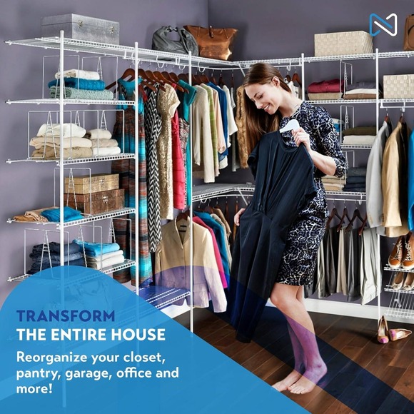 Sturdy and Easy Set-Up Closet Shelf Dividers with Bonus Rose Gold Hanger - Picture 3 of 5